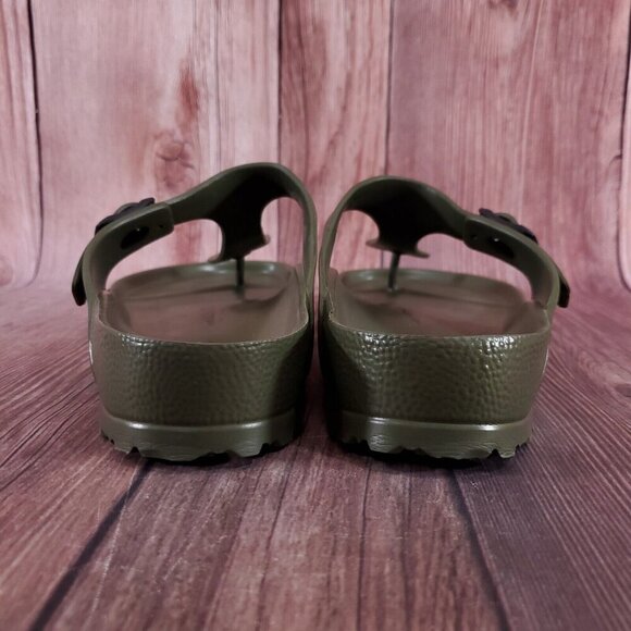 *READ* Birkenstock Mens 45 US 12 Gizeh Essentials Eva Khaki Flip Flops Sandals - Picture 10 of 13